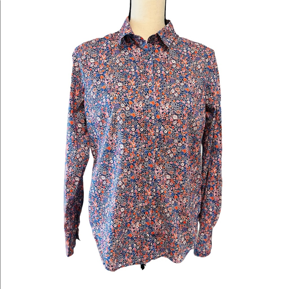 J Crew Liberty floral print perfect button down size 6